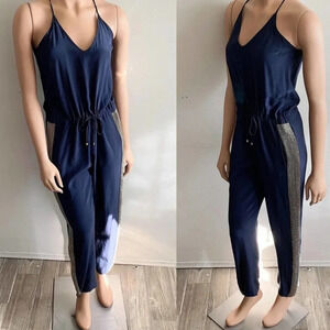 NWT Karina Grimaldi Beaded Jumpsuit Blue Size Small
